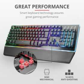 TECLADO GAMER TRUST GXT 830 RW AVONN ILUMINACION - 22279